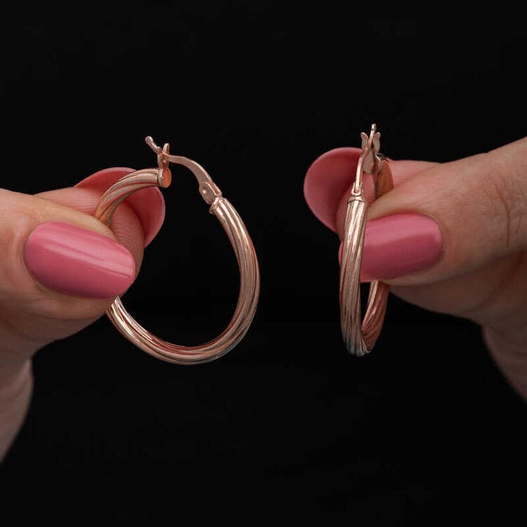 Rose 3 mm Burgu Şarnel Kadın Küpe