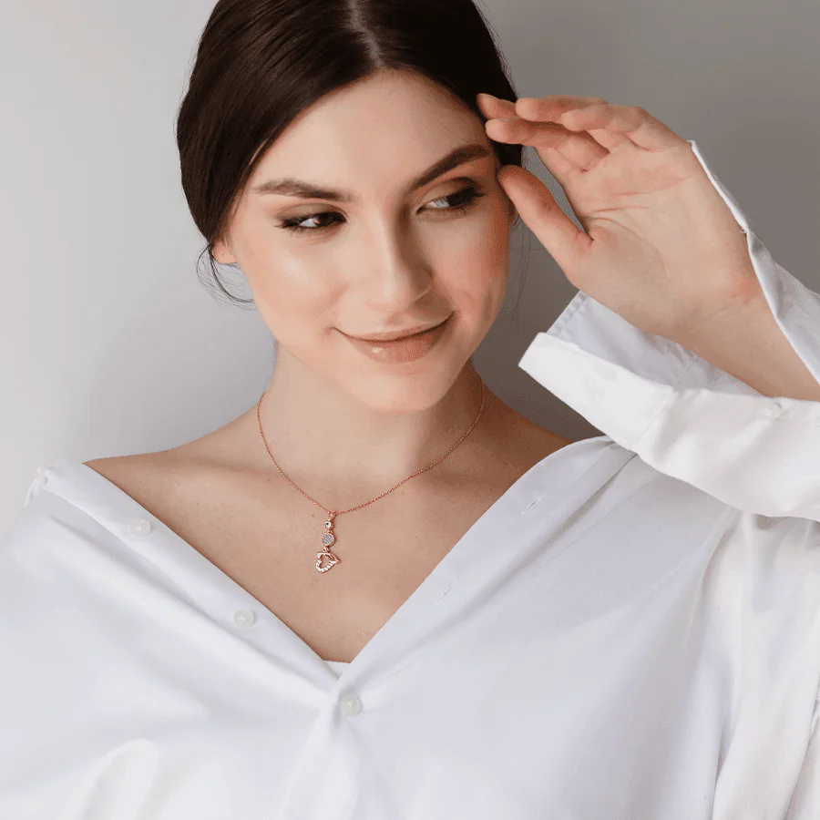 Taşlı Kalp Kolye