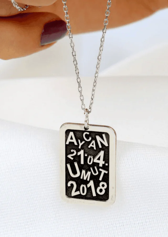 Siyah Mineli Aşk Kolye